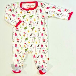 New Magnificent Baby Footie Girls 6M Circus Magnetic Pajamas Sleeper PJs Cotton